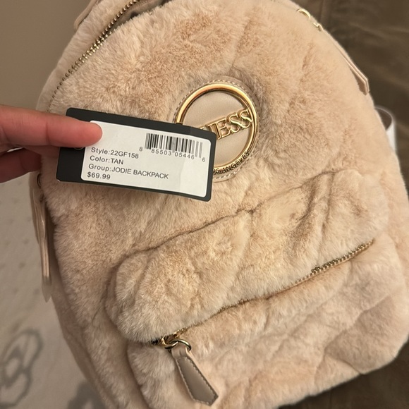 GUESS faux fur Tan mini backpack - Picture 2 of 8